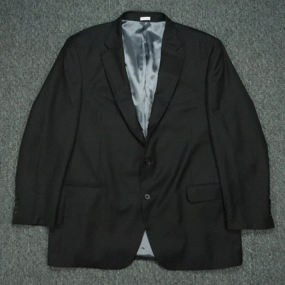Peter Millar Blazer Men 48T Black Wool Formal Double Vented Sport Coat Jacket *